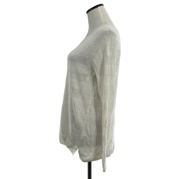 Vince White Oversized Cream Stripe Linen Sweater XS - Picture 5 of 9